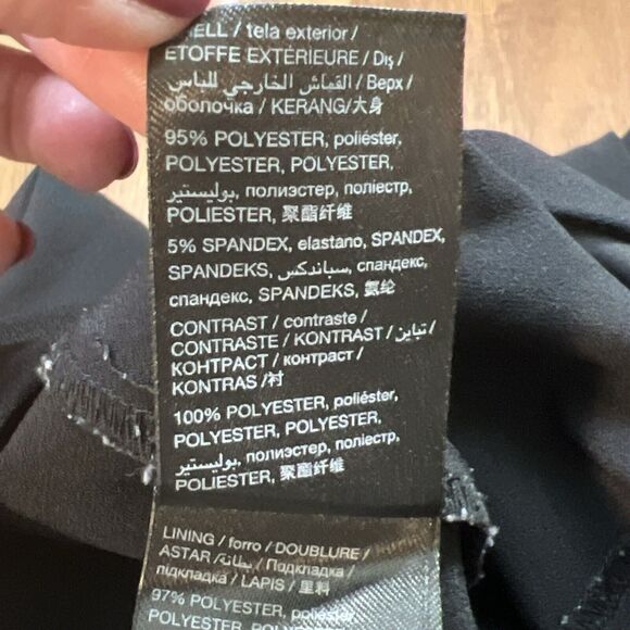 Bebe Jumpsuit Black Wide Split Leg V-Neck Stretch Peek a boo Back Women's Size 8 - Picture 4 of 7